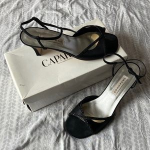 Caparros Black Silk Alicia Shoes